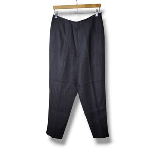 Vintage Talbots 100% Irish Linen Pants 12 Black Tapered Coastal Preppy